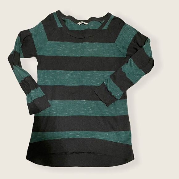 TNA Delmar XS Black & Green Scoopneck Long-sleeve Pullover - Picture 3 of 6